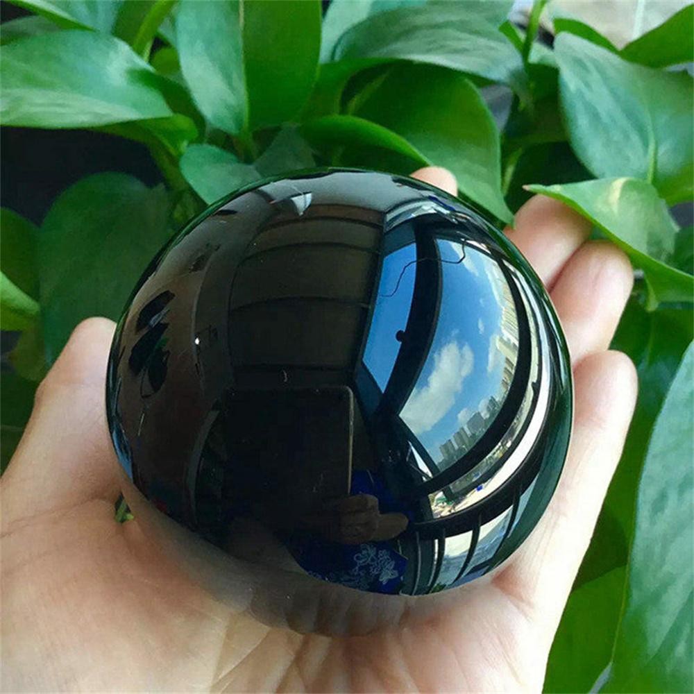 Natural Black Obsidian Sphere Healing Crystal Magic Ball Reiki Stones feng shui