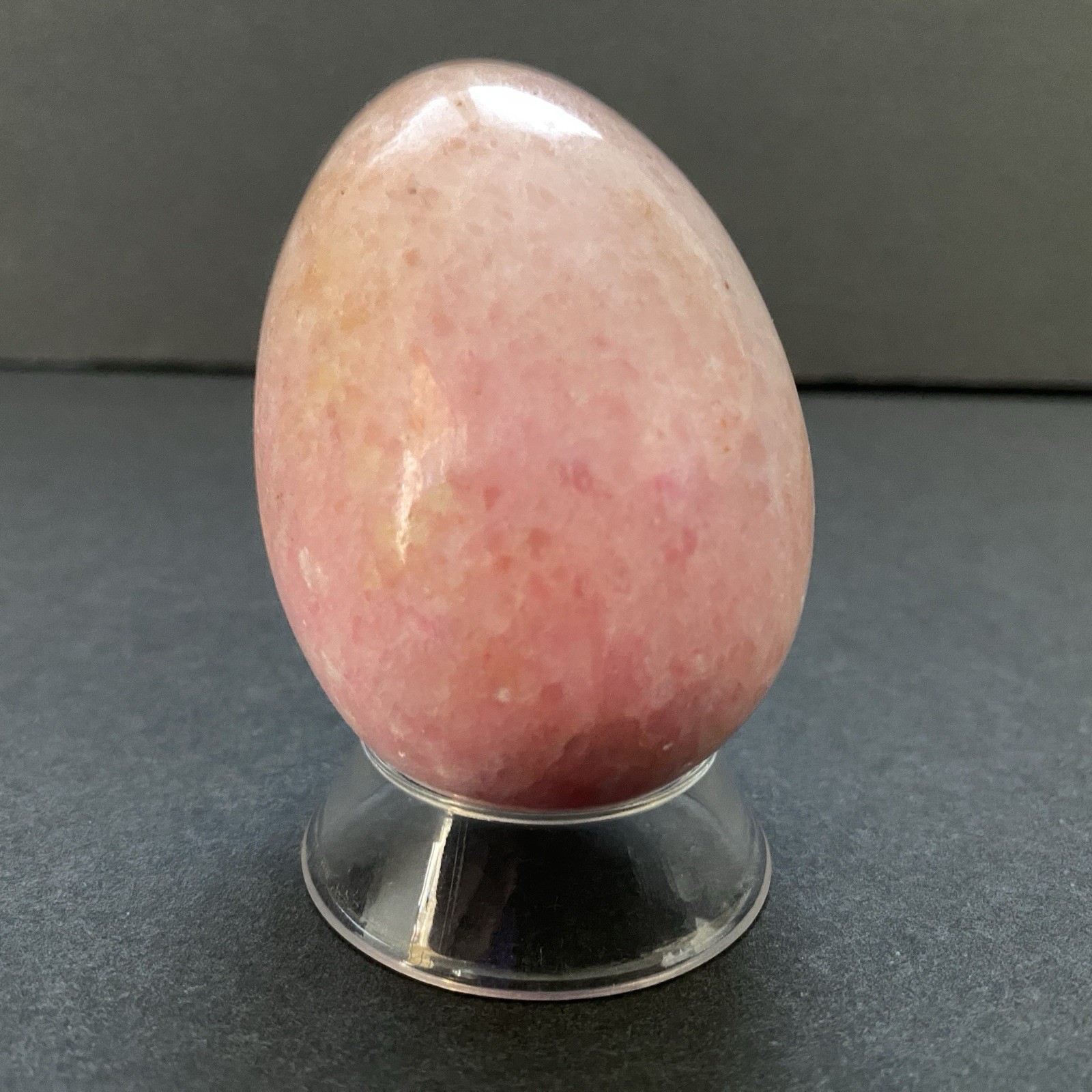Natural Onyx Stone Egg With Stand Hand Polished Banded Agate Calcite Crystal