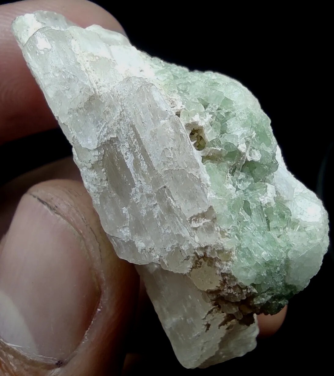 Aesthetic Tourmaline Crystals With Kunzite Crystal From Afghanistan.