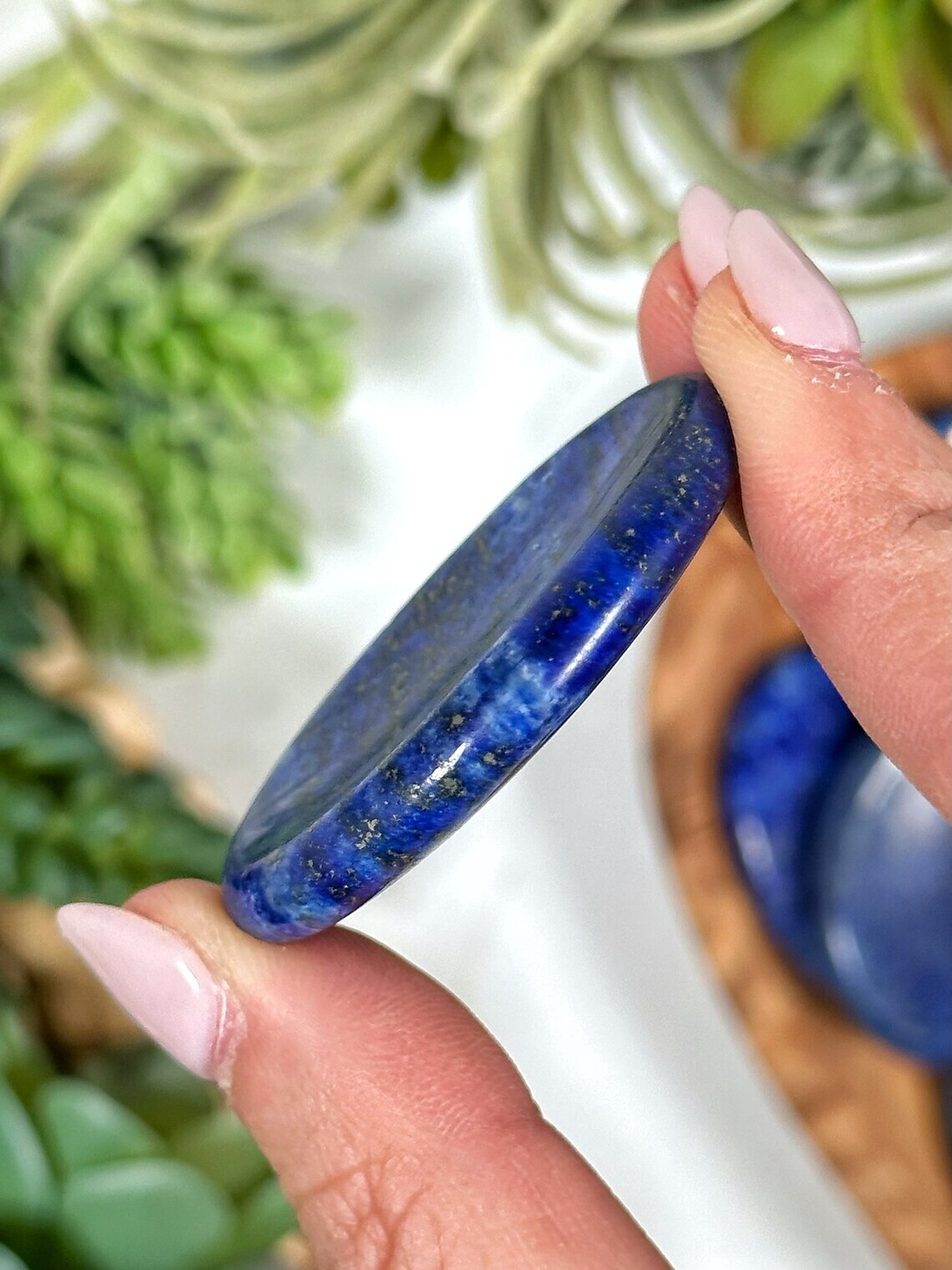 1pc Natural Lapis Lazuli Worry Stone Healing Crystal Meditation Home Decor Gift