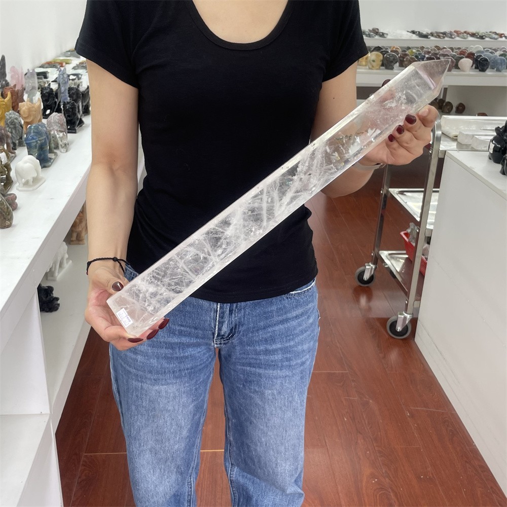5.3LB 19.6 ” Natural A+++ Clear Quartz Obelisk Tower Crystal Decor Reiki Heal