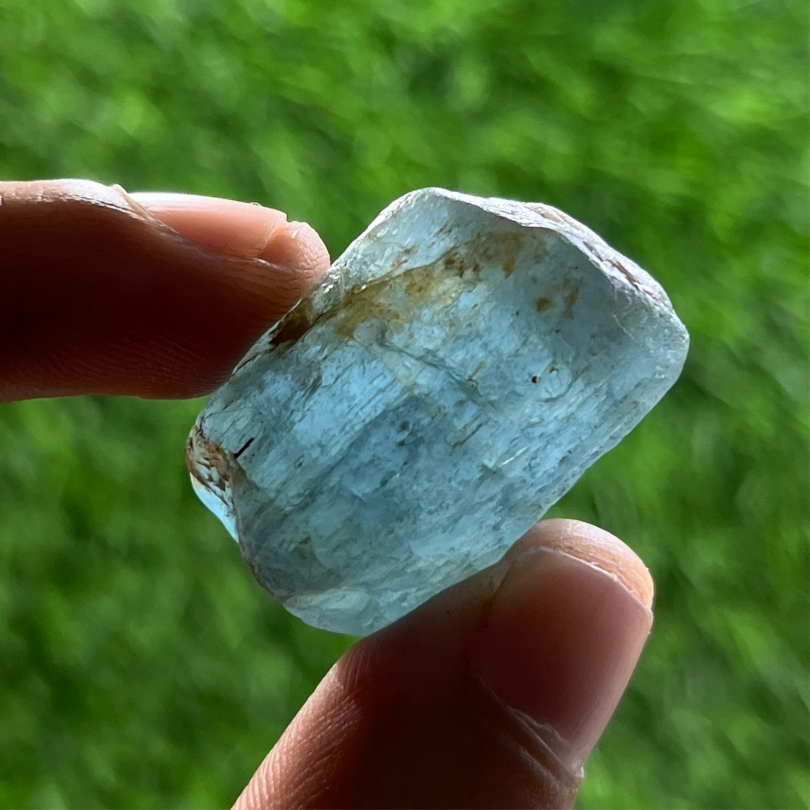 Rare Deep Blue Aquamarine Rough Nugget 111 Ct 28×25 mm, South Africa, Unheated