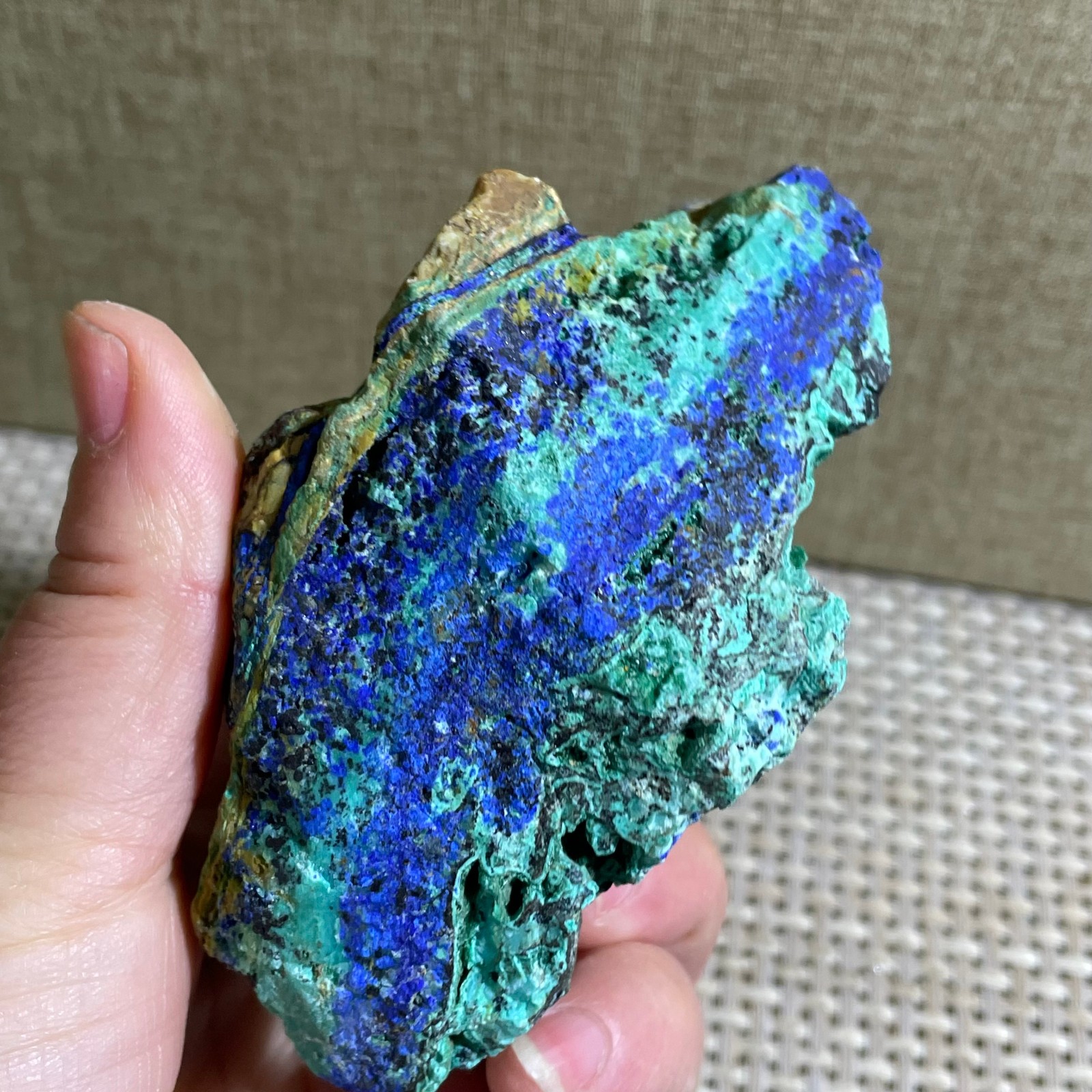 Restoration of Blue Copper Ore Quartz Crystal Mineral Samples 231g