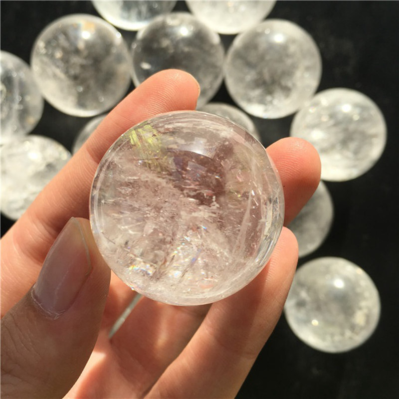 40mm Natural Clear Quartz Crystal Sphere Stone Chakra Healing Energy Ball + Base