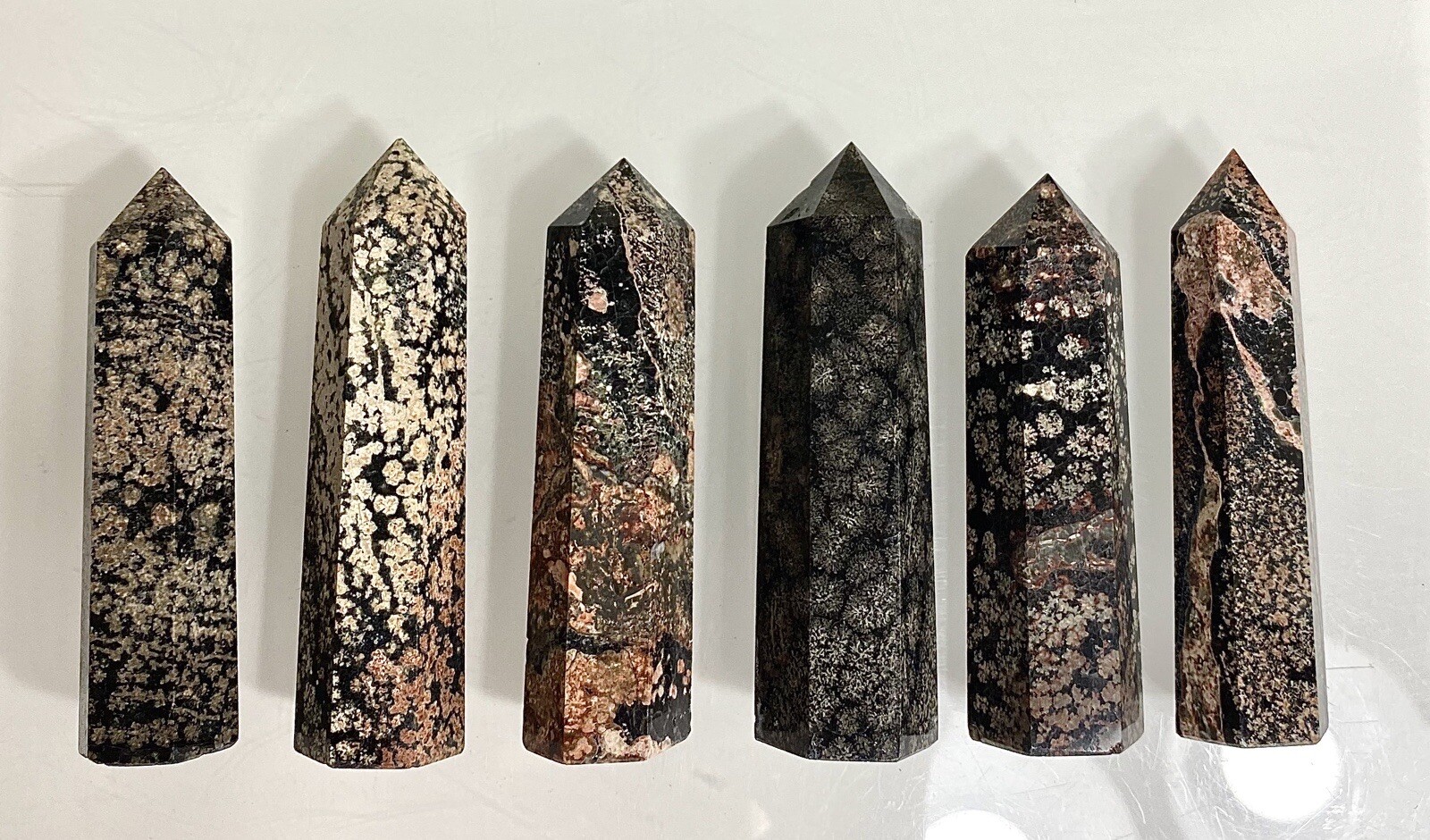 Wholesale Lot 1 Lb Natural Firework Obsidian Obelisk Tower Point Crystal