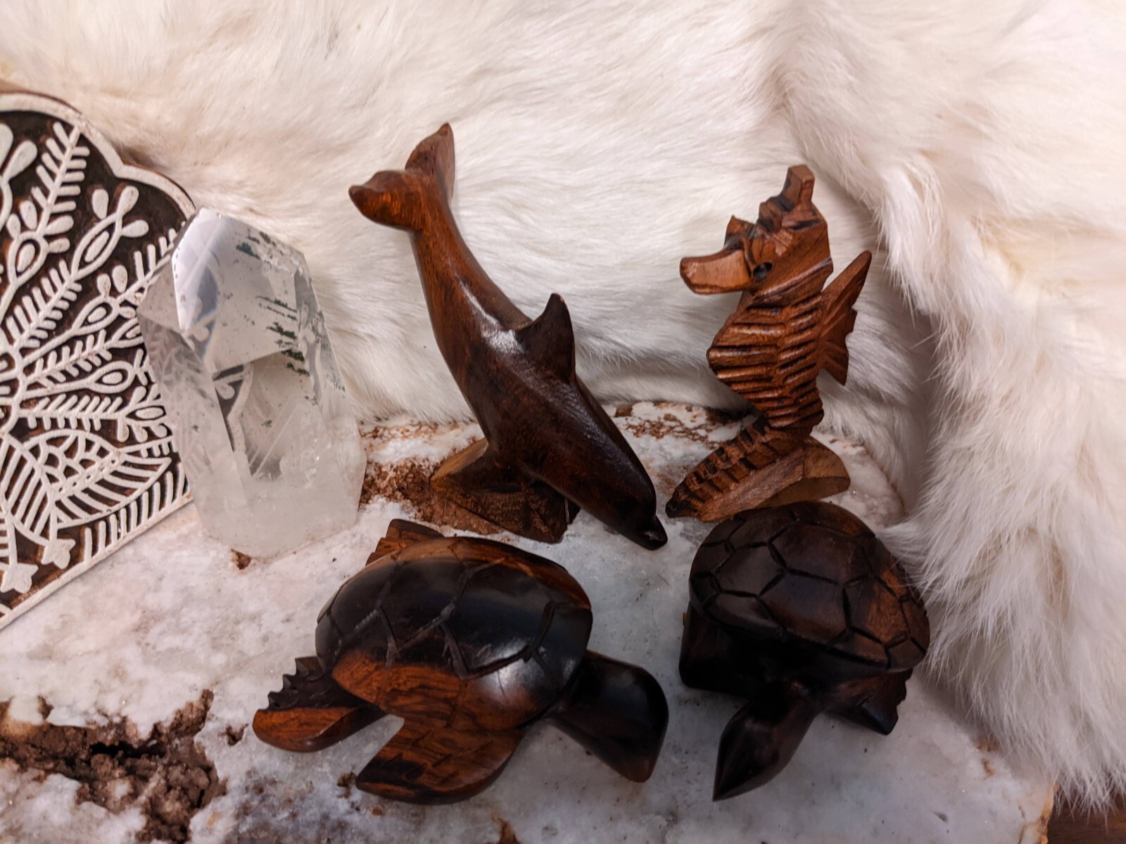 Desert Ironwood Statues Animal Spirit Totem Wood Figures Seri Hardwood Carving