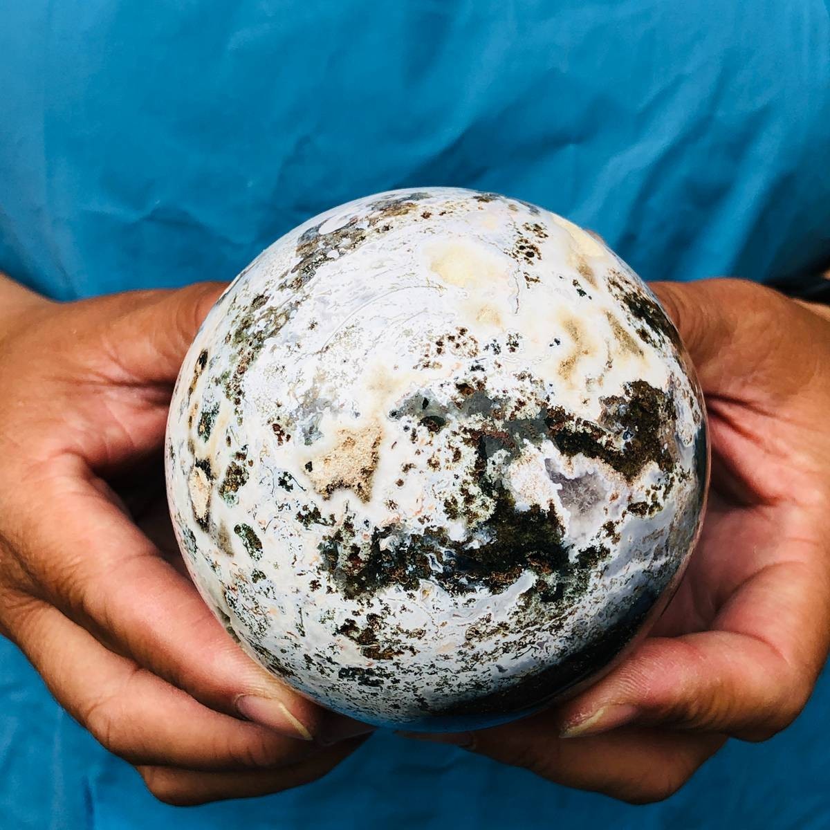3pcs 5.58LB Natural Water Grass Agate Ball Quartz Crystal Ball Healing 2112