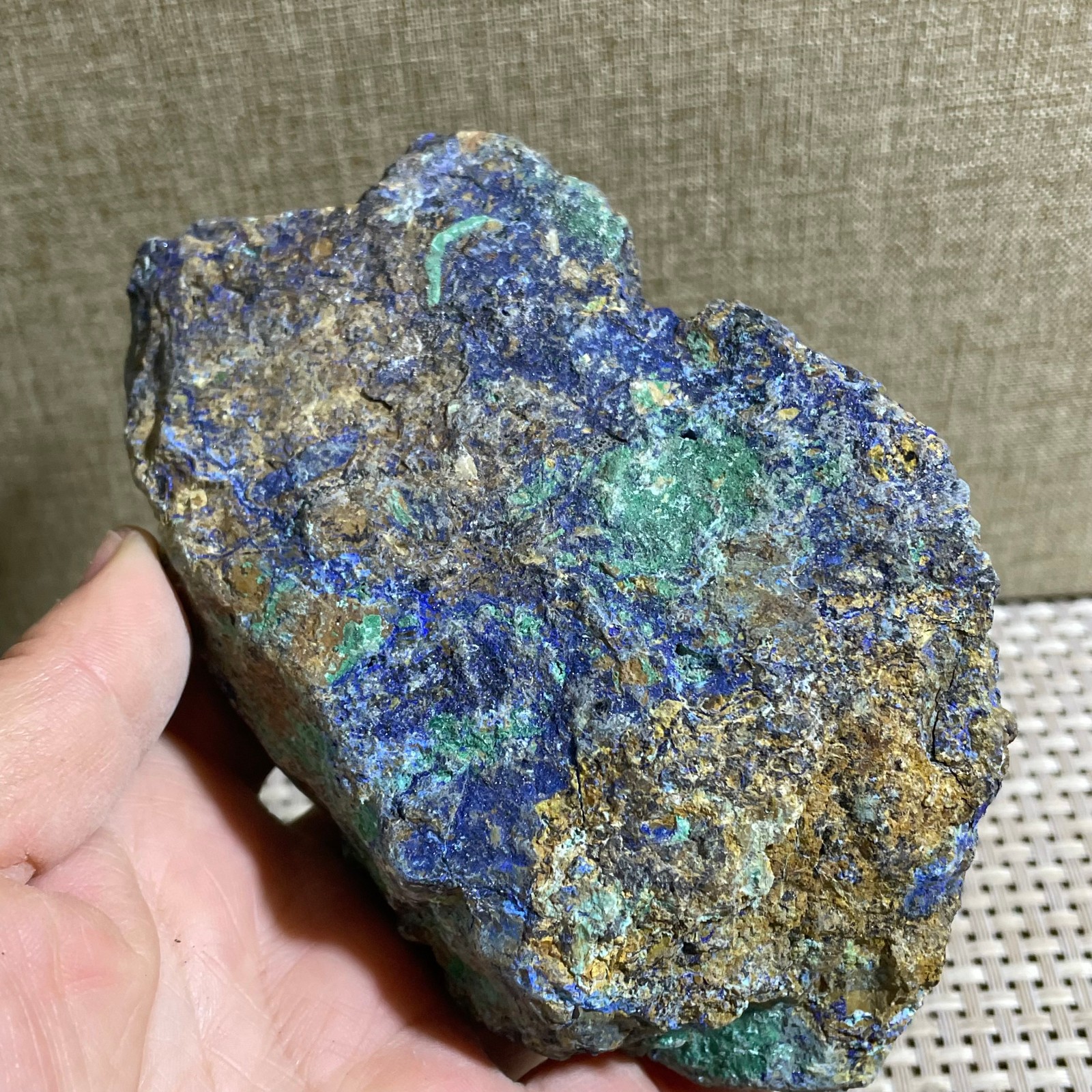 Restoration of Blue Copper Ore Quartz Crystal Mineral Samples 382g