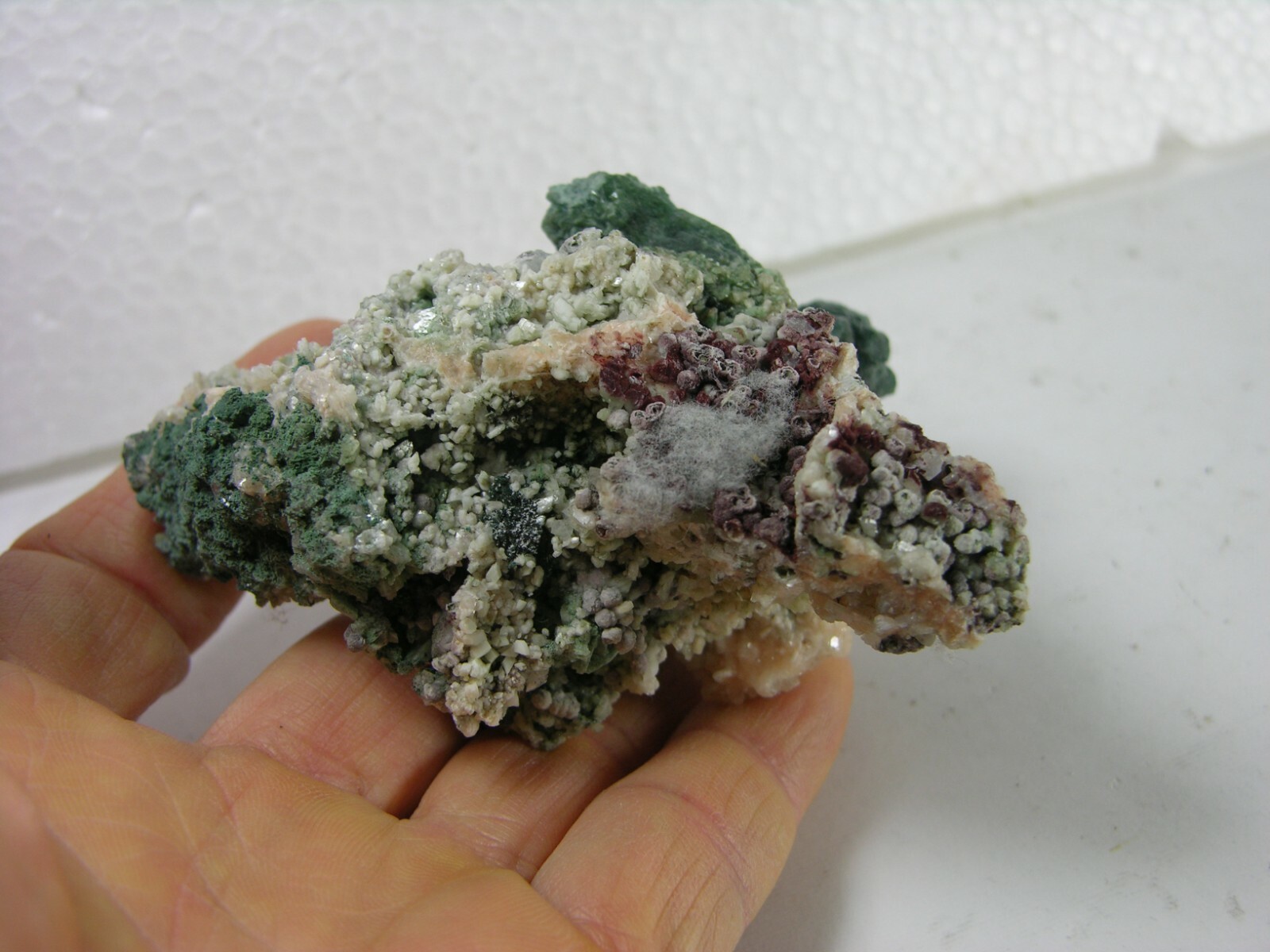 #1 81g 3 1/8 in Beautiful Natural Morocco Green Epidote In Matrix 80mm 2 7/8 oz