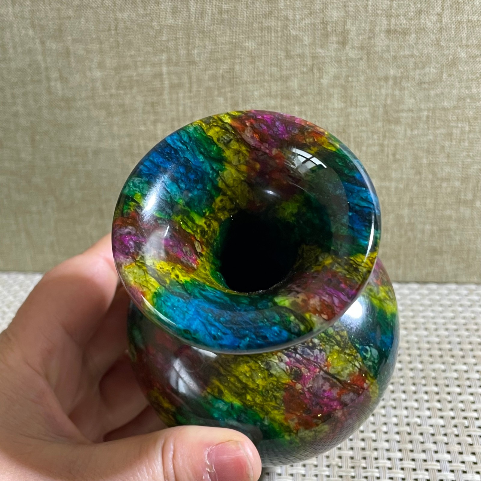 871g Seven Colors Jade vase specimen Decorative -Taiwan China