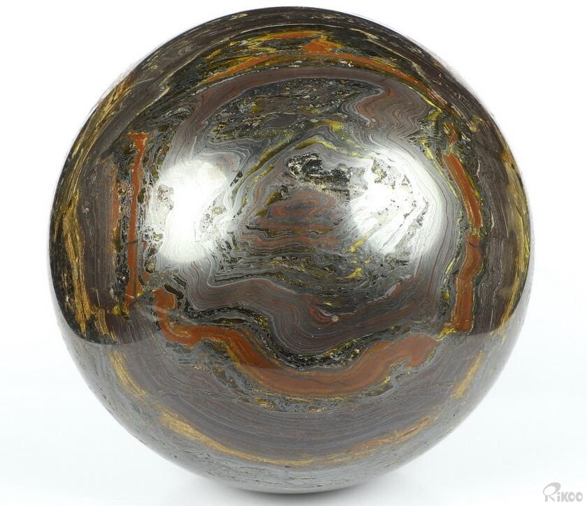Huge 5.6″ Colorful Tiger Iron Eye Carved Crystal Sphere, Crystal Healing