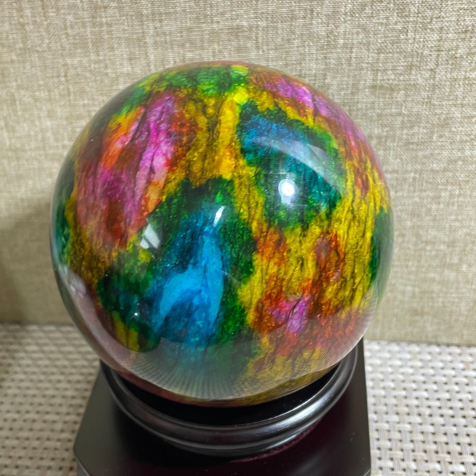 1452g Seven Colors Jade” sphere specimen -Taiwan China