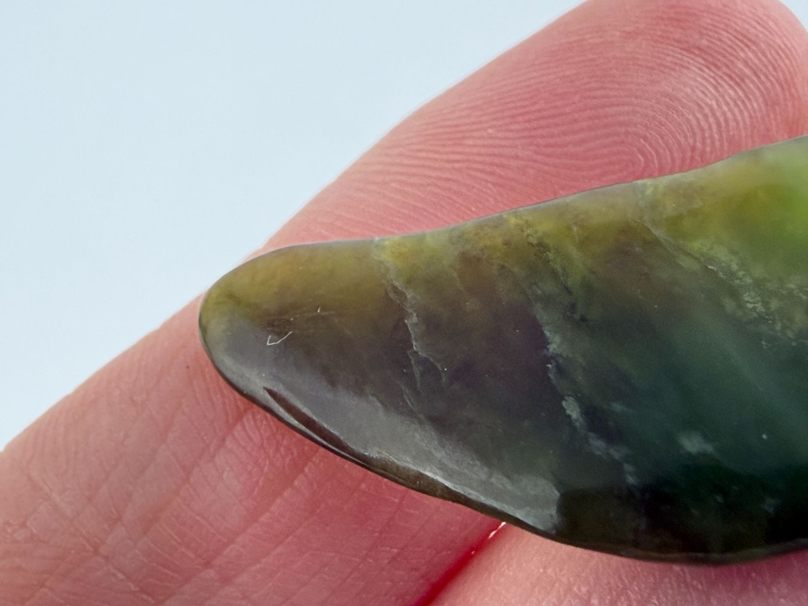 Polished Freeform African Jade Piece Specimen 4.6g Weight 1 5/8 Inch Max Length