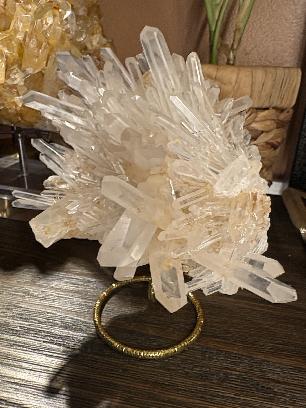 Golden Lemurian Quartz Cluster 6in x 4in