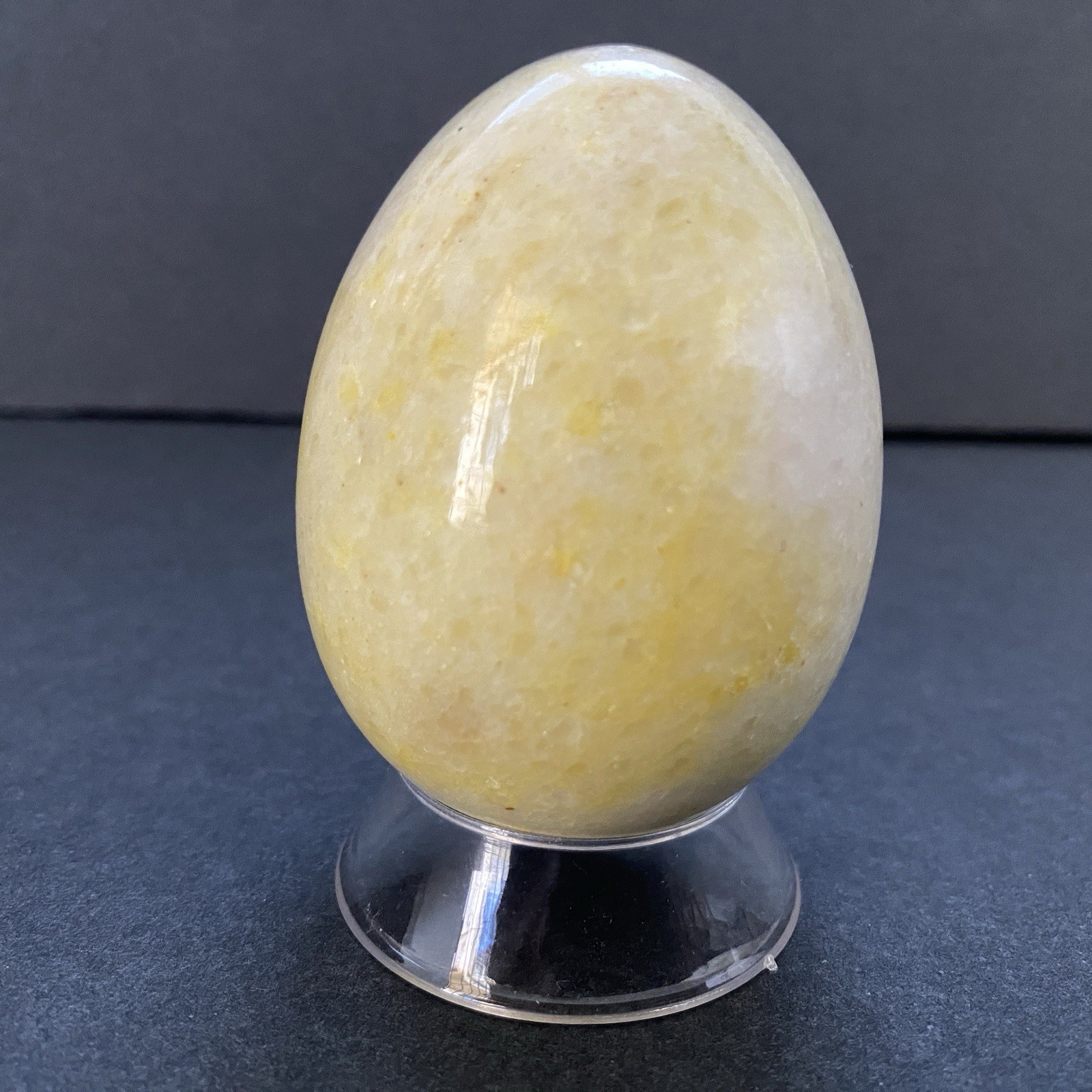 Natural Onyx Stone Egg With Stand Hand Polished Banded Agate Calcite Crystal