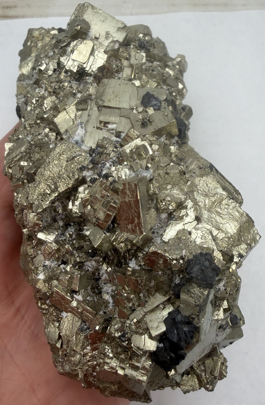 Awesome Large Natural Pyrite Crystal Cluster Peru 2.5+ Pounds 1185 Grams NICE!!