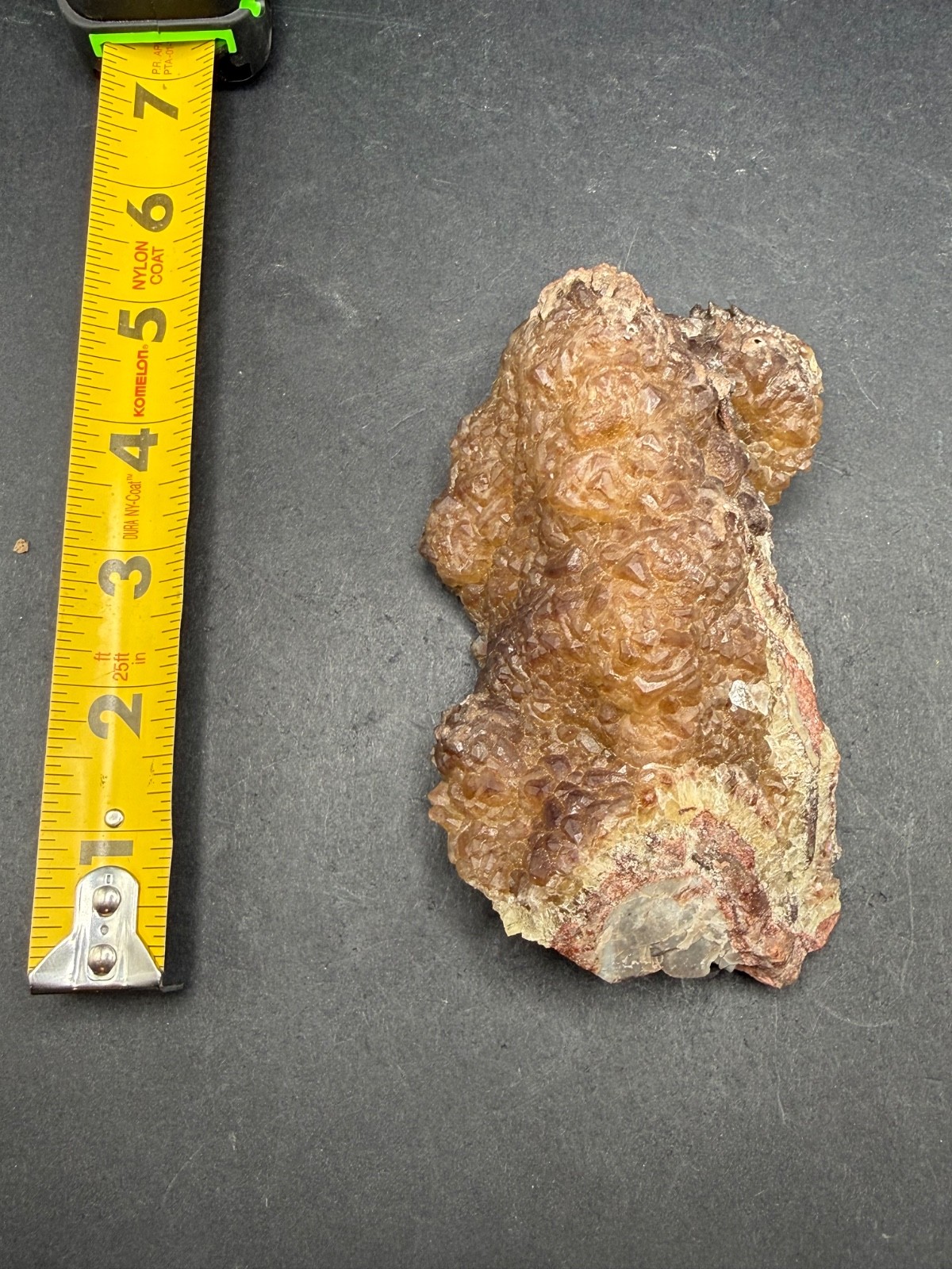Botryoidal Red & Yellow Fluorite Calcite Natural Mineral Specimen Cluster Rough