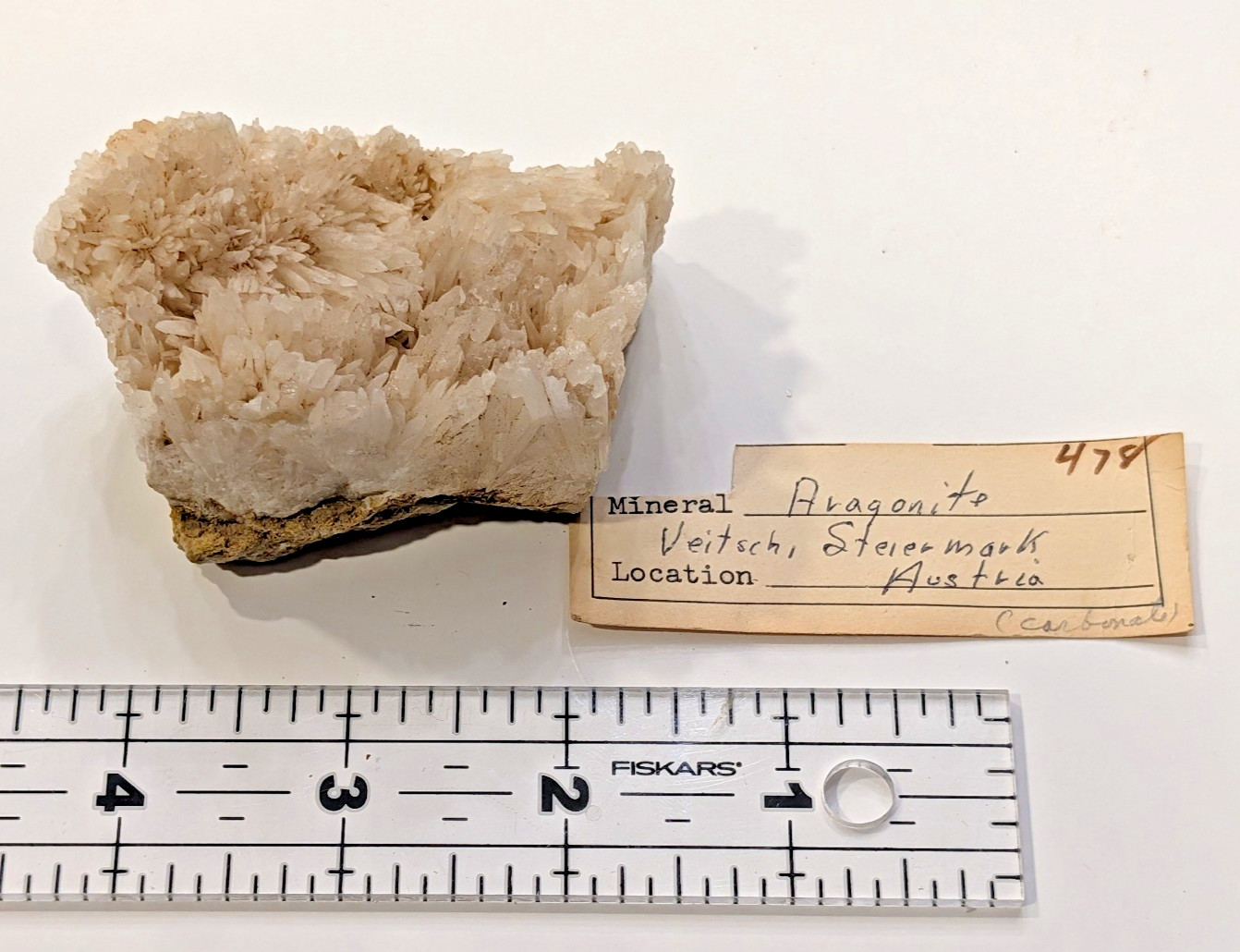 Aragonite Crystal Cluster Veitsch Styria Austria Classic Locality Specimen