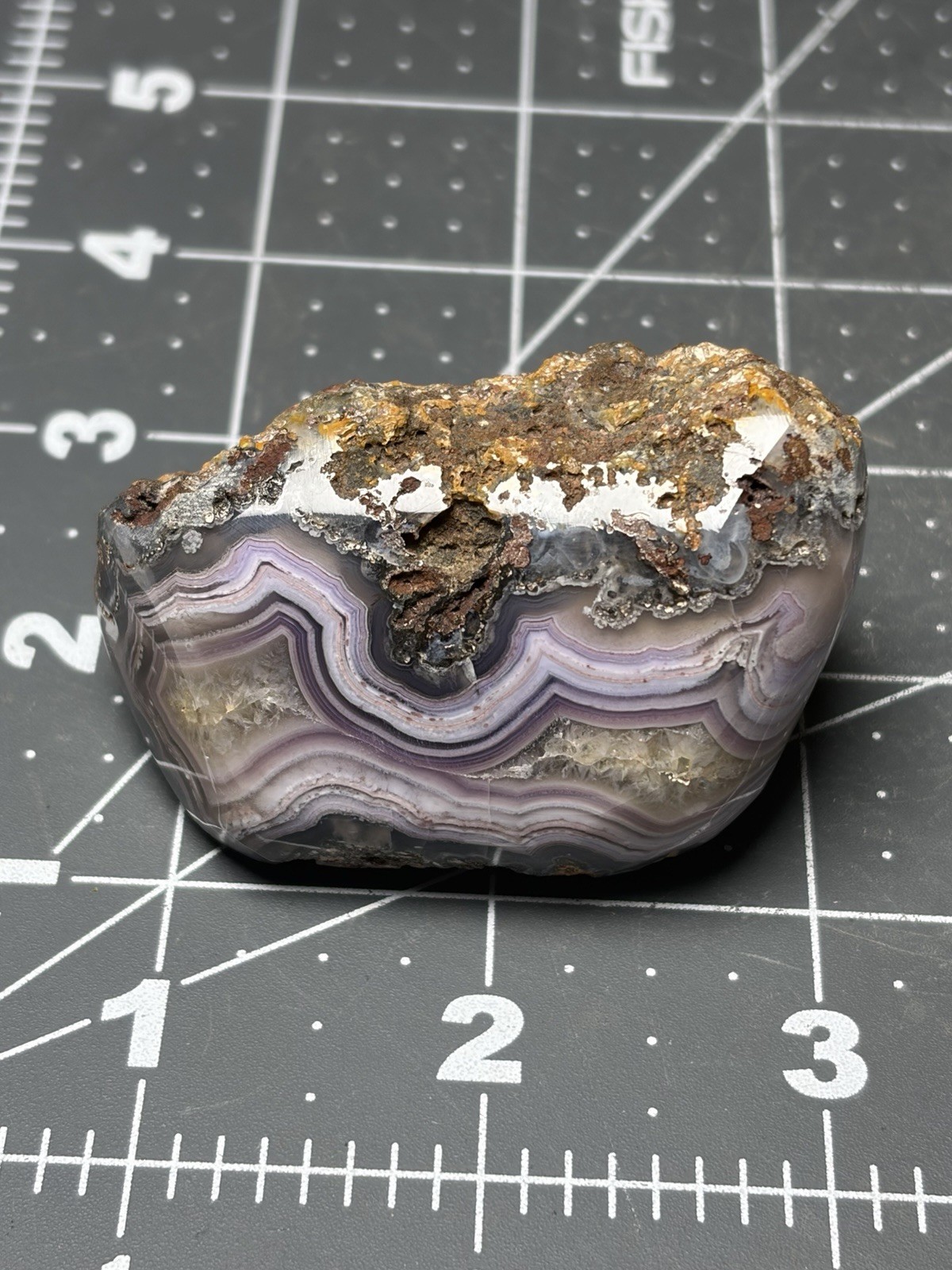 Stunning Purple Picacho Agate Mexico Banding Contour Polished Specimen Laguna