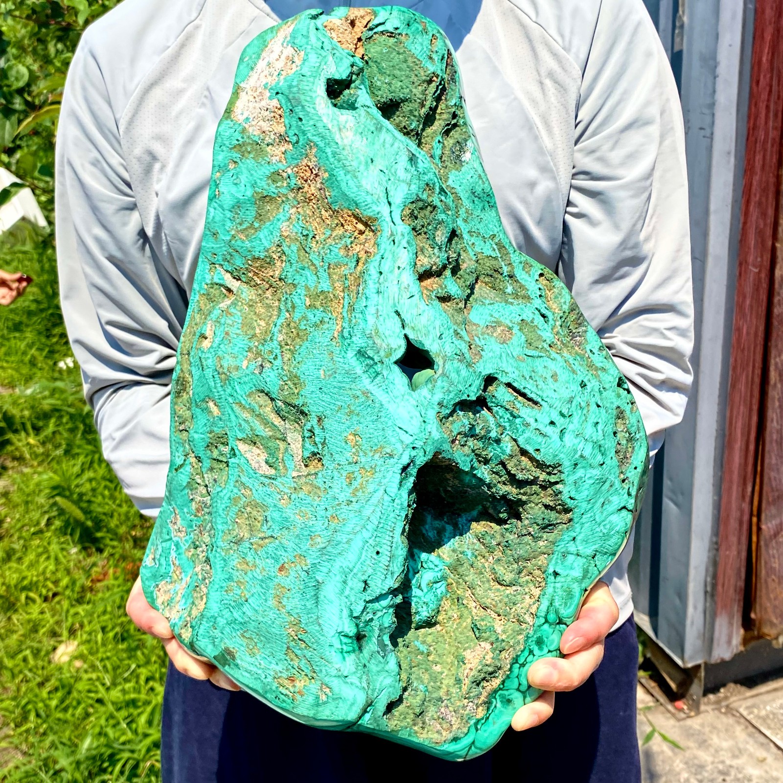 28.88LB TOP Natural Malachite crystal quartz Mineral specimen Reiki gem