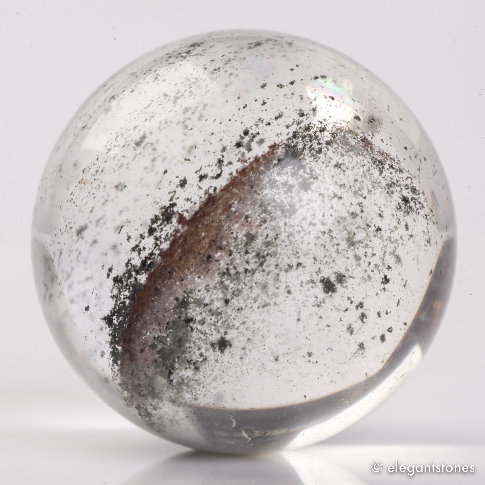 69g36mm Natural Garden/Phantom/Ghost/Lodolite Quartz Crystal Sphere Healing Ball