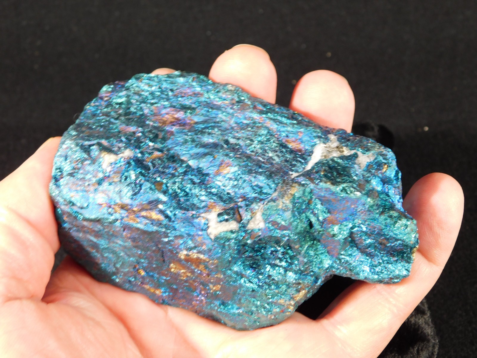 BIG! Bright IRIDESCENT Peacock Copper Chalcopyrite or Peacock Ore Mexico 578gr