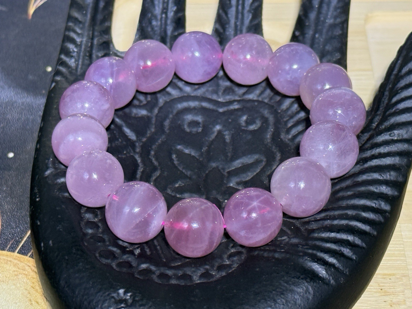 Natural HQ Madagascar Star Rose Quartz 15mm Beaded Bracelets Free shipping