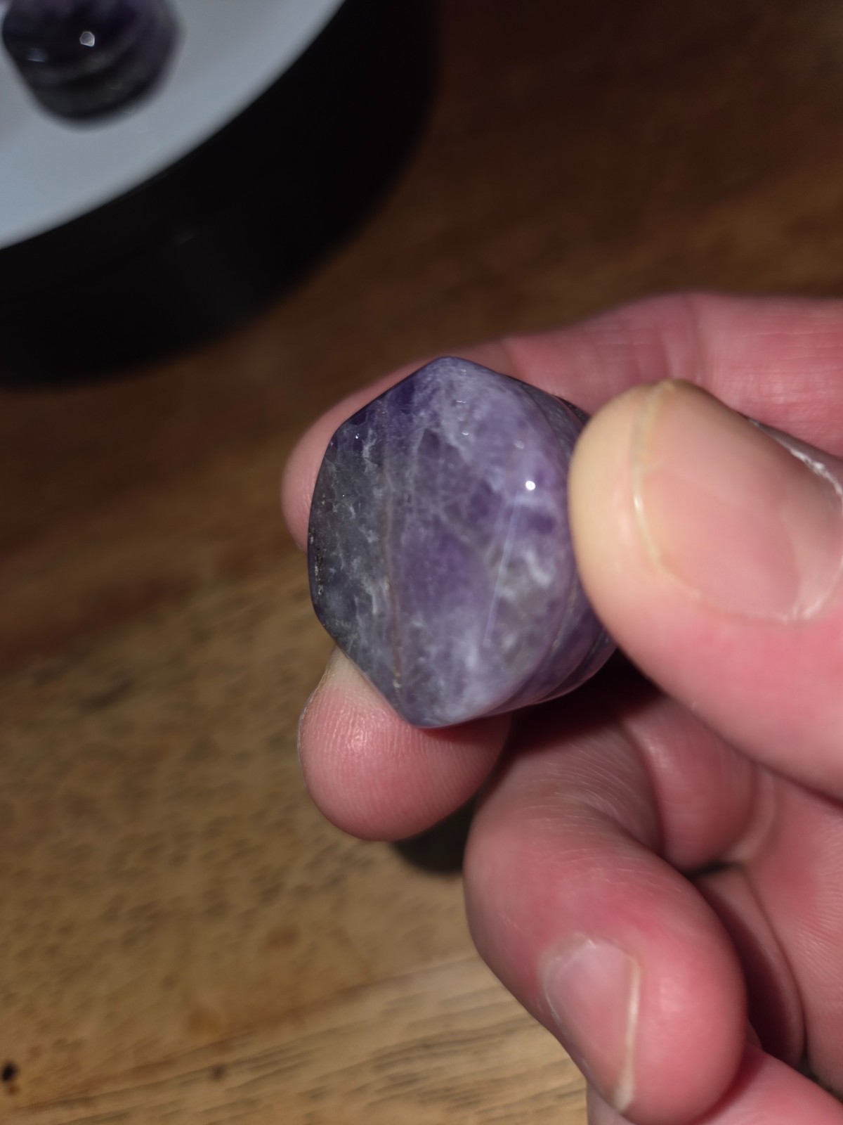Natural Purple Amethyst Gemstone 27mm wide Sphere Stand