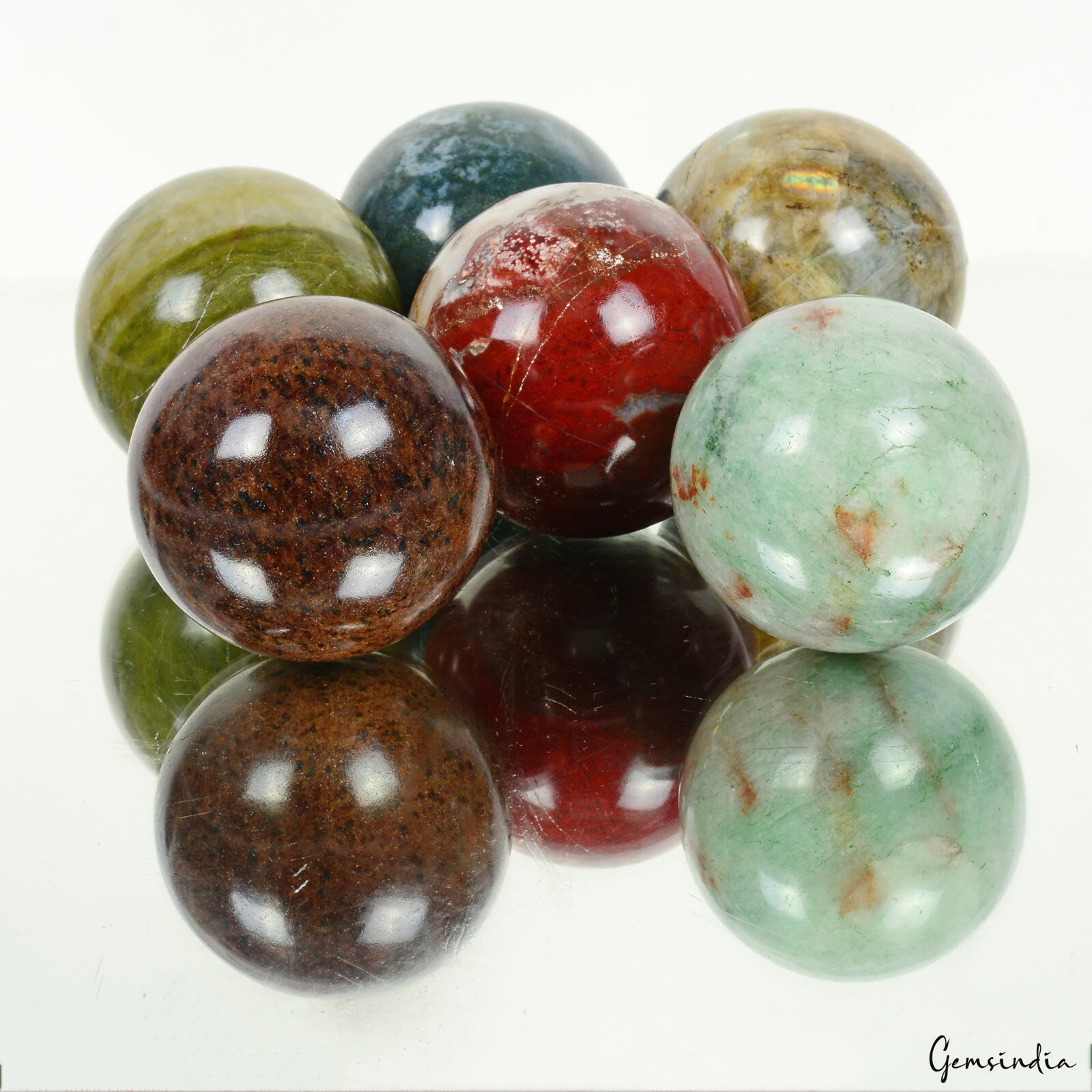1.52 Kilo Natural Multi Gemstone Healing Crystal Mineral Gems Sphere With Stand