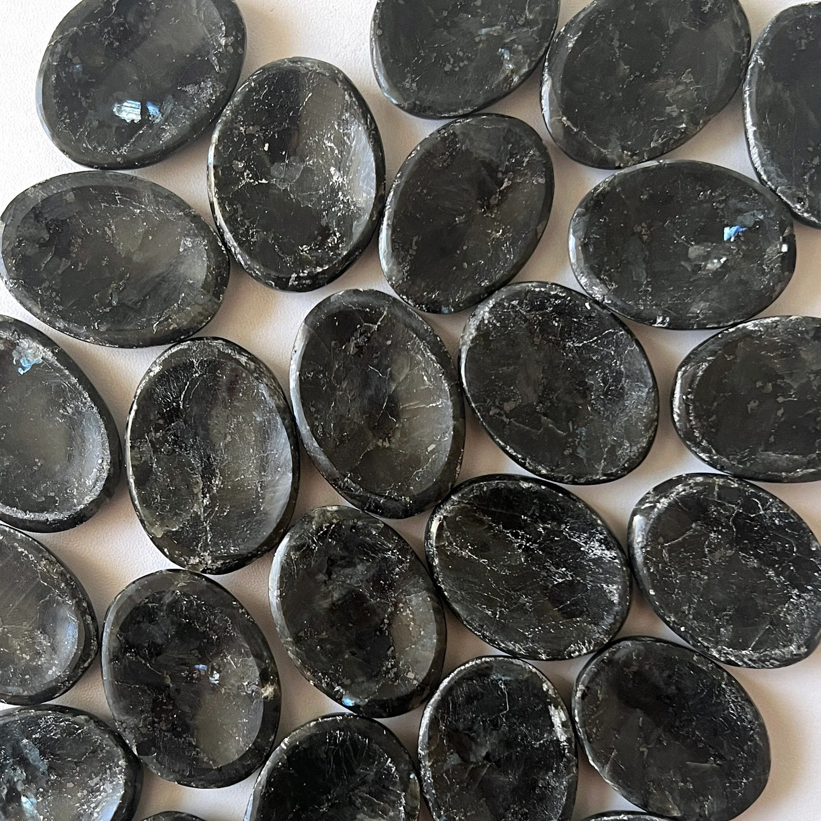 Dark Larvikite Worry Stone | Negativity Blocker | Astral Travel | Psychic Stone