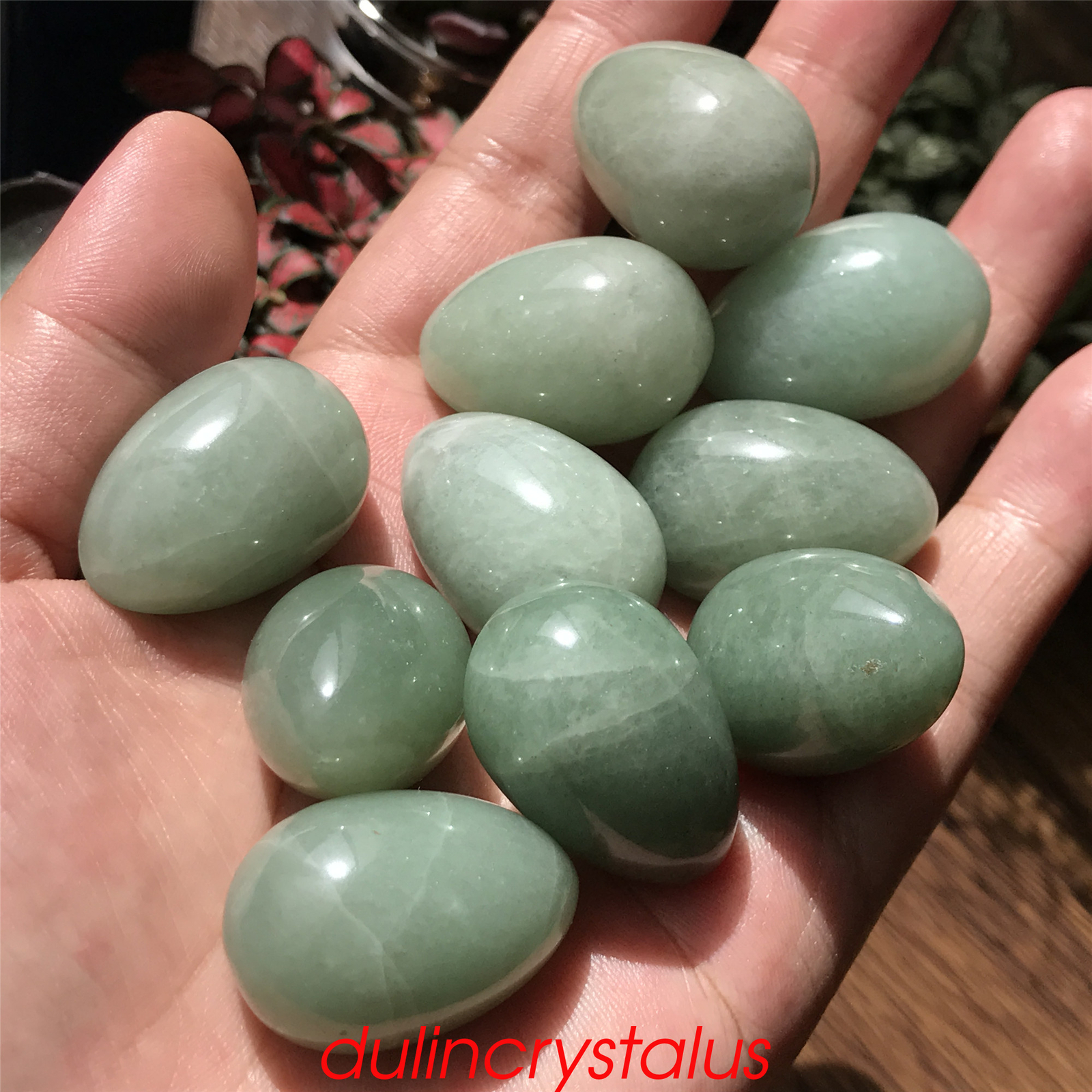 Natural aventurine eggs quartz crystal pendant mineral samples reiki 10pcs