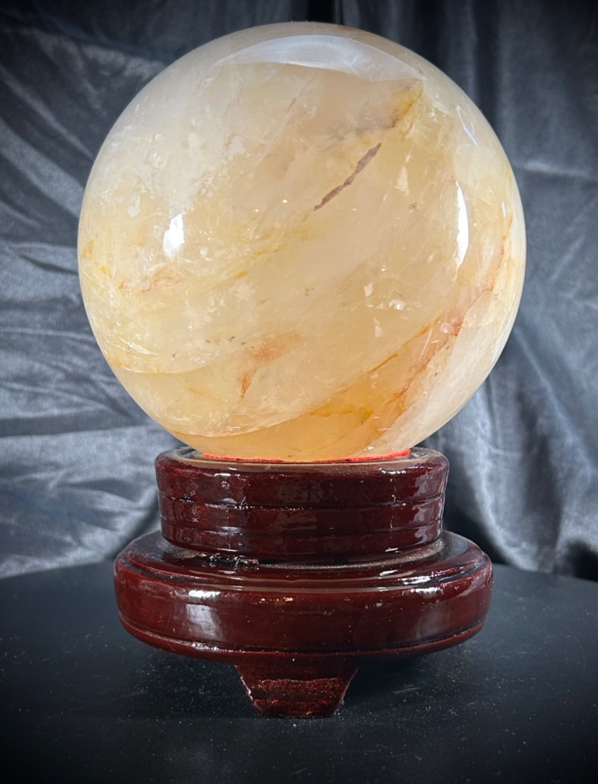 5” Golden Healer Sphere With Wood Swivel Stand 6lb 9.9oz