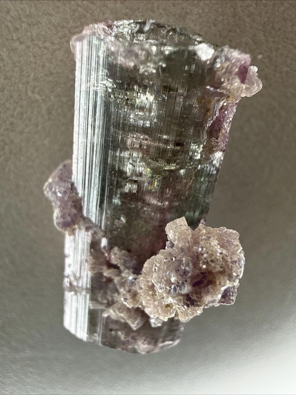 Purple Tourmaline Crystal w Lilac Lepidolite Minas Gerais, Brazil, 11 gram