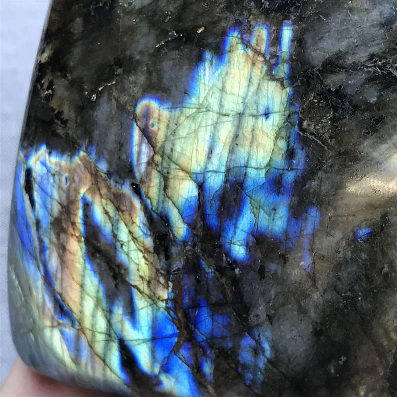 890g Natural Labradorite Quartz Crystal Spectrolite Mineral Reiki healing