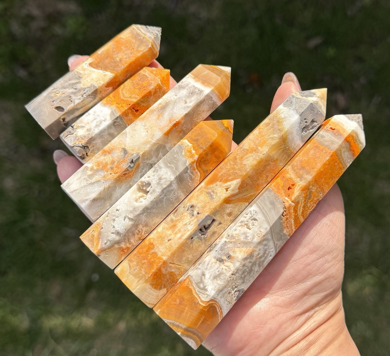 Wholesale 1 Lb Natural Bumblebee Jasper Tower Obelisk Point Crystal Healing