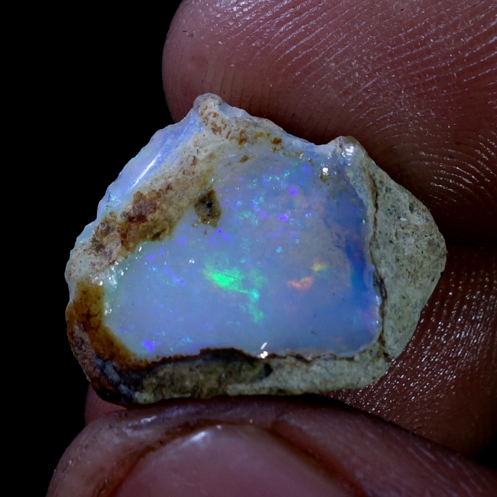 AA+ Ethiopian Dry Opal Rough Entreated Welo Opal Multi Fire Color Flash 10.40Cts
