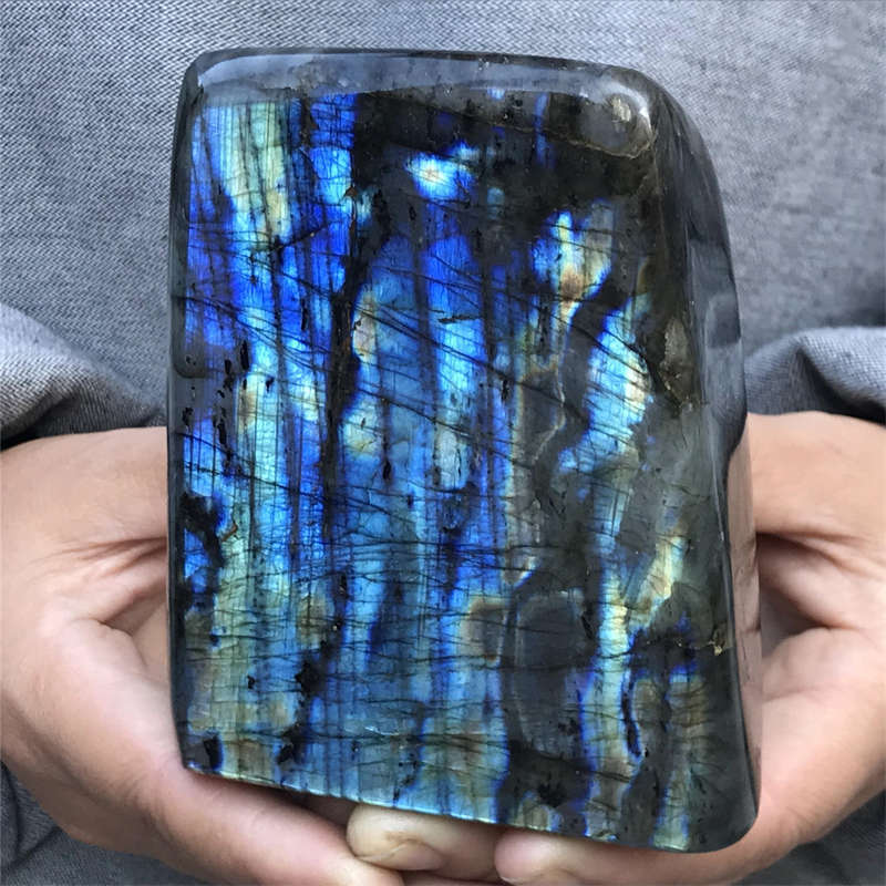 890g Natural Labradorite Quartz Crystal Spectrolite Mineral Reiki healing
