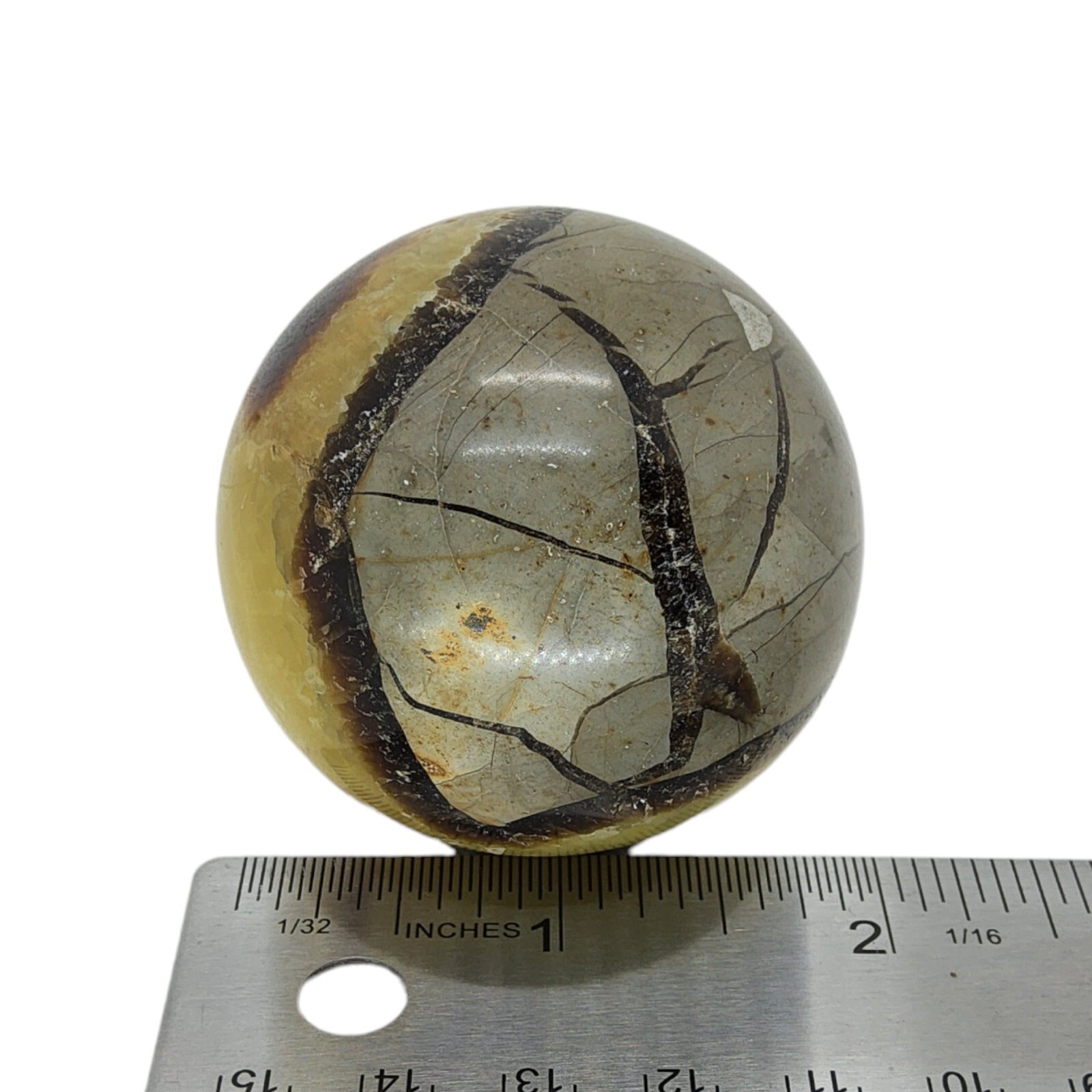 Septarian, 1 7/8 in, sphere, display specimen, #R-2724