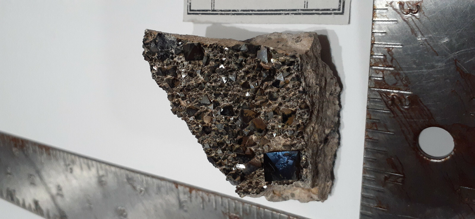 2 1/2″ X 2 1/4″ Magnetite 2 sided Display Specimen, Potosi, Bolivia – NYS Museum