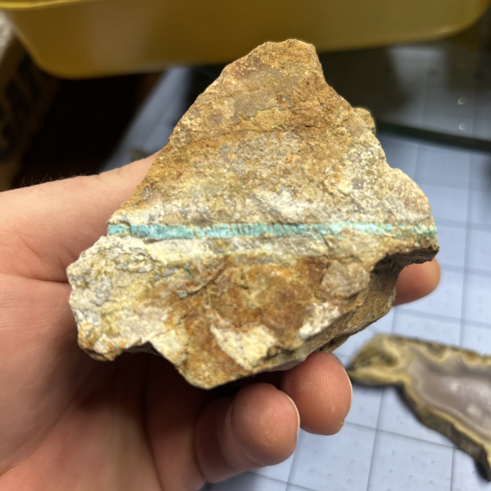 Turquoise sky blue natural old stock Kingman AZ matrix rough specimen