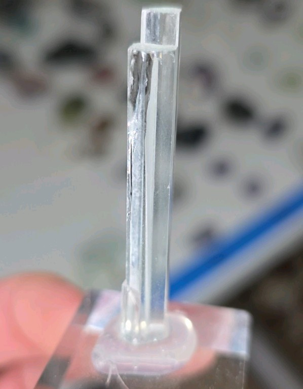2″ Clear Prismatic Aquamarine Crystal Specimen on Acrylic Display Base