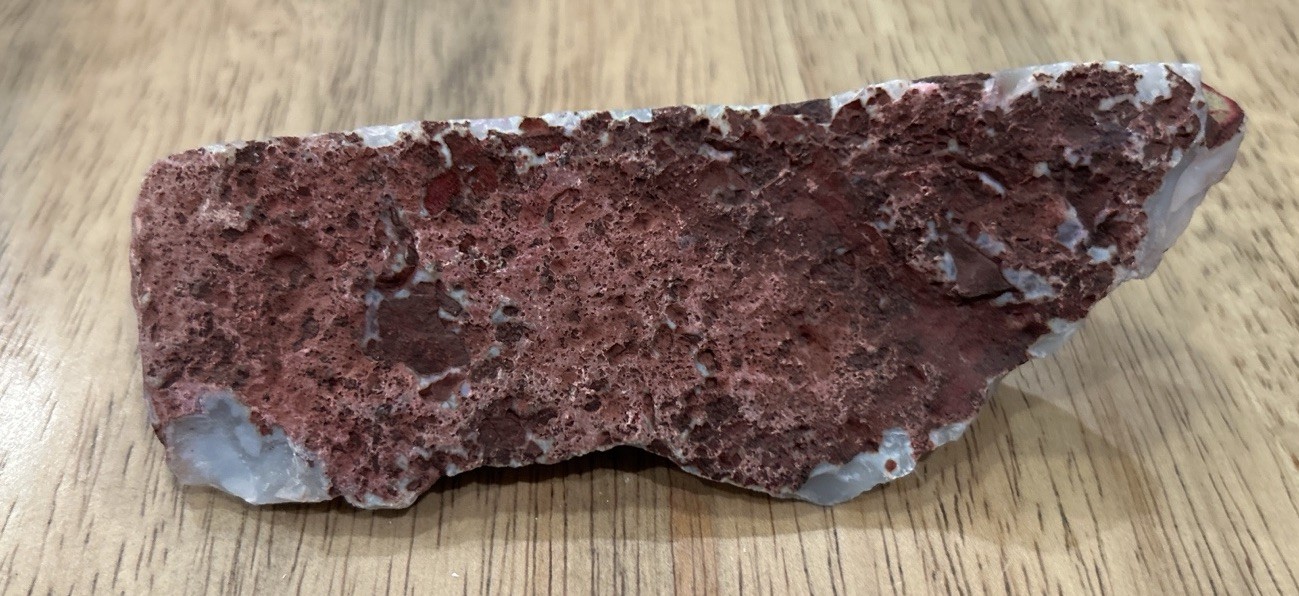 Pink Banded Agate Slice Geode from Brazil (5x2x1 Inches 7oz Approx)