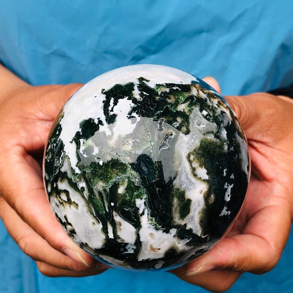 3pcs 5.58LB Natural Water Grass Agate Ball Quartz Crystal Ball Healing 2112