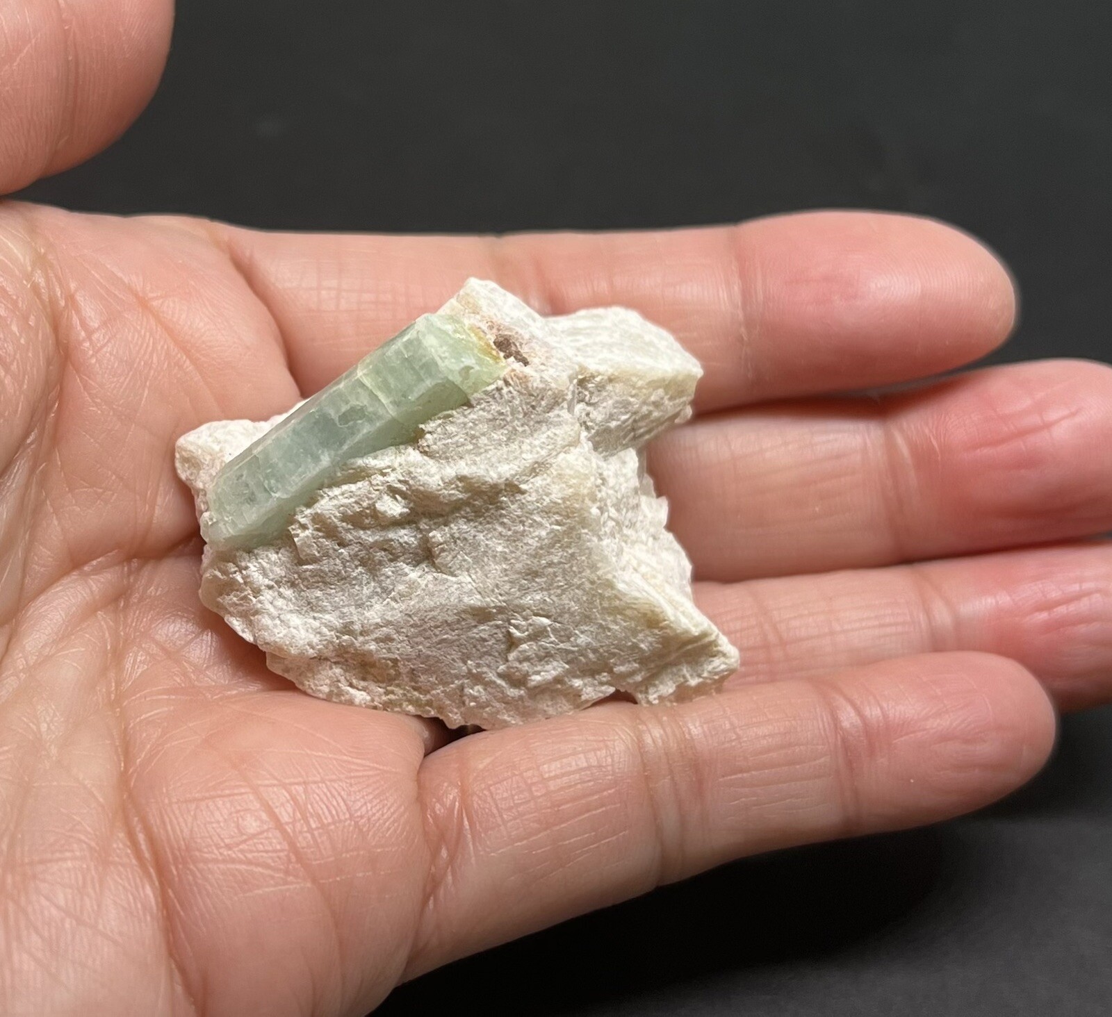 Aquamarine & Feldspar Genuine Rough Stone from Brazil 41g 1 1/2in