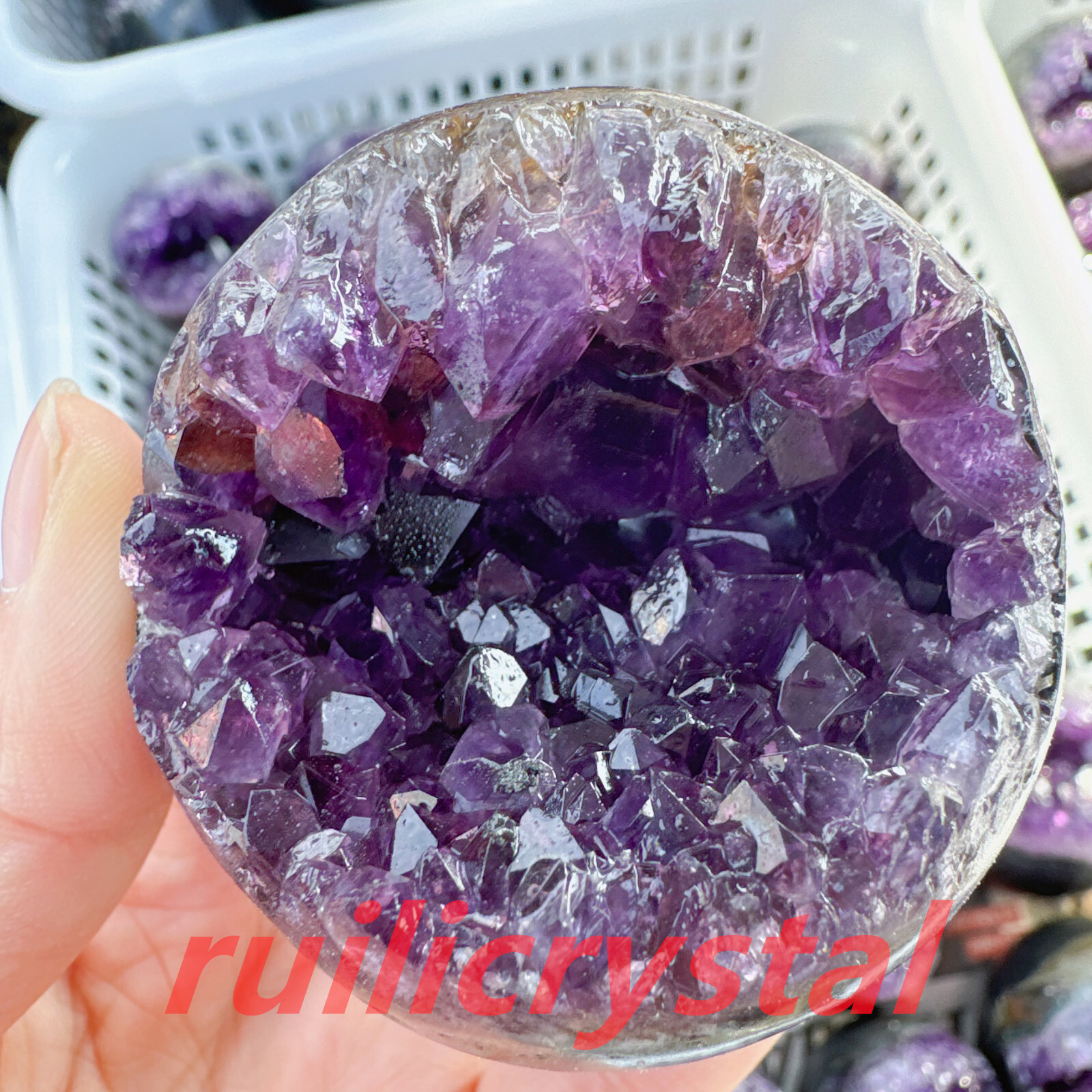 200g-300g Natural Amethyst geode quartz cluster crystal specimen healing