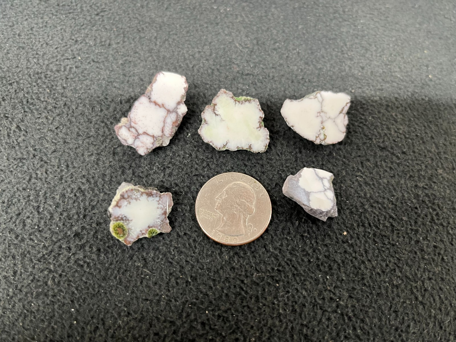 Lot of 5 pieces of Datolite Keweenaw Peninsula, Michigan