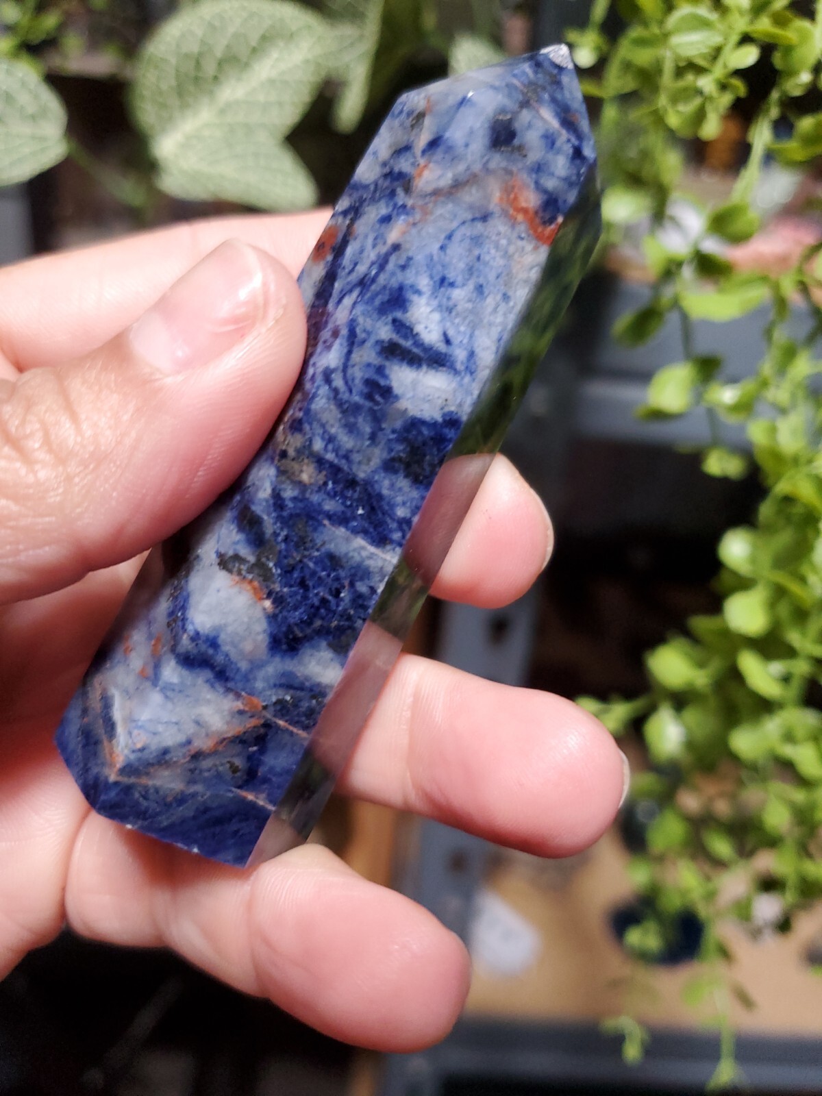 Natural Sodalite Healing Crystal Wands Obelisk Reiki Tower 3.5″