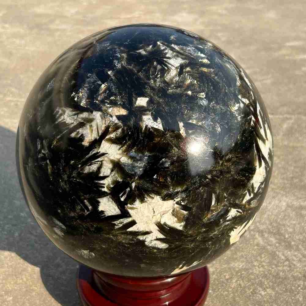 48.4lb Natural green Mica Lepidolite Quartz Sphere Crystal Ball Reiki Gem +stand
