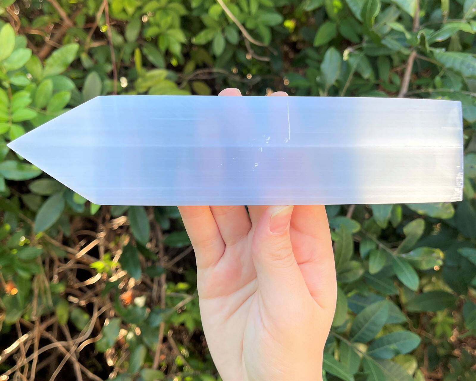 LARGE 8″ Polished Selenite Charging Station With Point, Crystal Selenite Plate