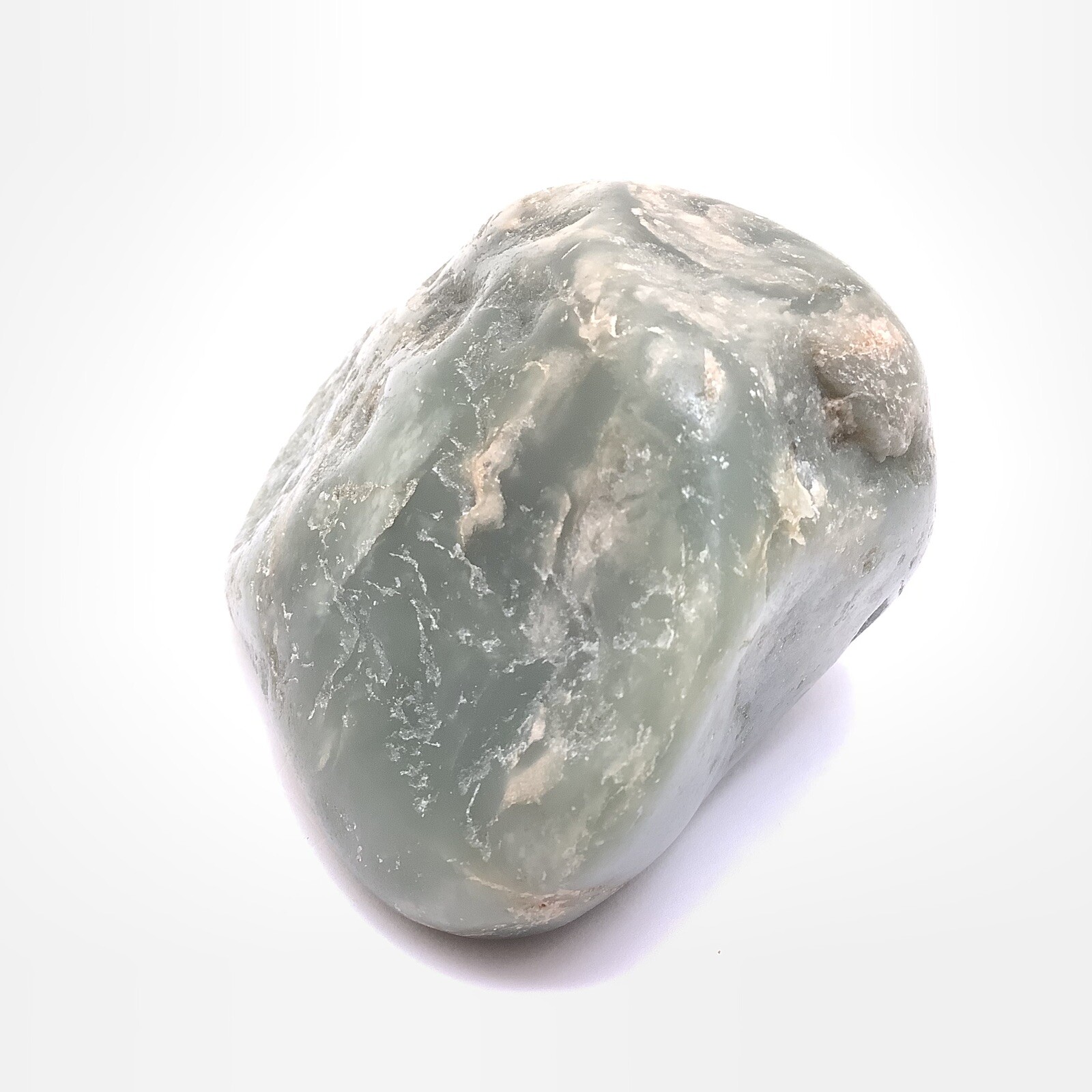 Hetian Jade Cobble Celadon Green Nephrite Jade Stone Specimen Hotan China 461g